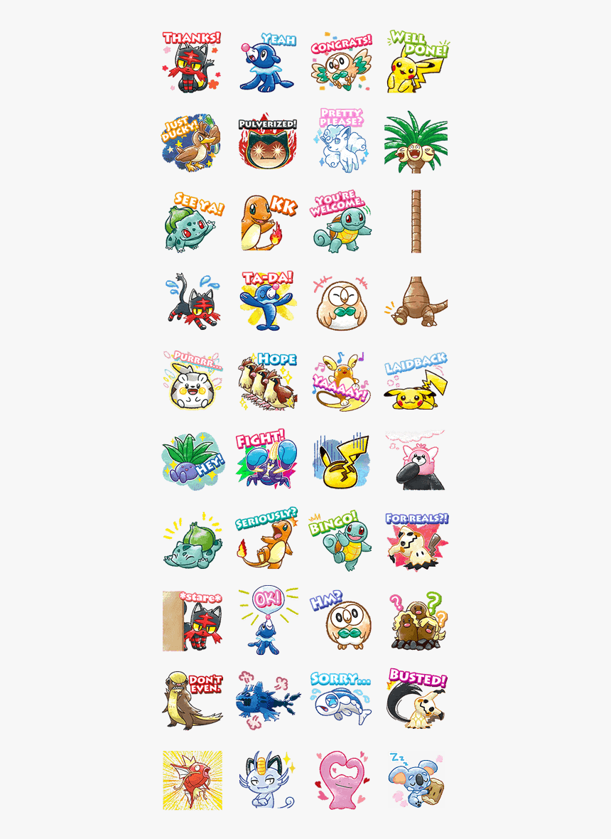 Pokemon Chat Pals Stickers, HD Png Download, Free Download