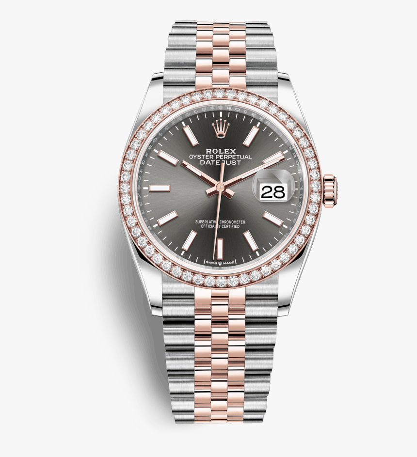 Rolex Datejust 36 36mm Everose Rolesor Dark Rhodium - Rolex Datejust 36 Diamonds, HD Png Download, Free Download