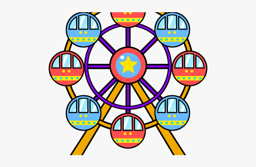 Ferris Wheel Amusement Park Clipart, HD Png Download, Free Download