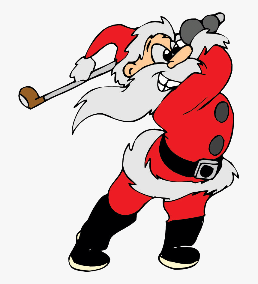Santa Claus Golfing Clipart Banner Download Free Christmas - Santa Golfing Clipart, HD Png Download, Free Download