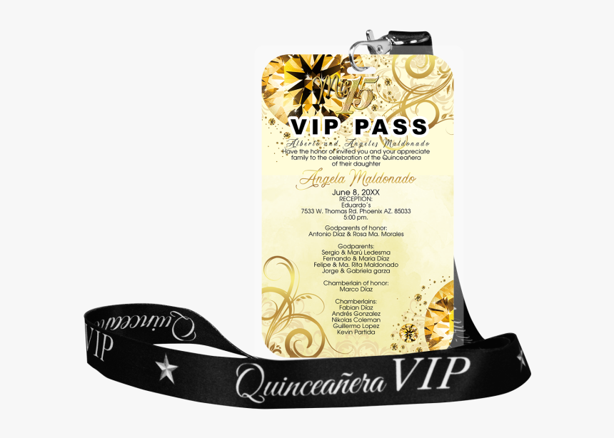 Vip Invitación Gafetes Para Xv Años, HD Png Download, Free Download