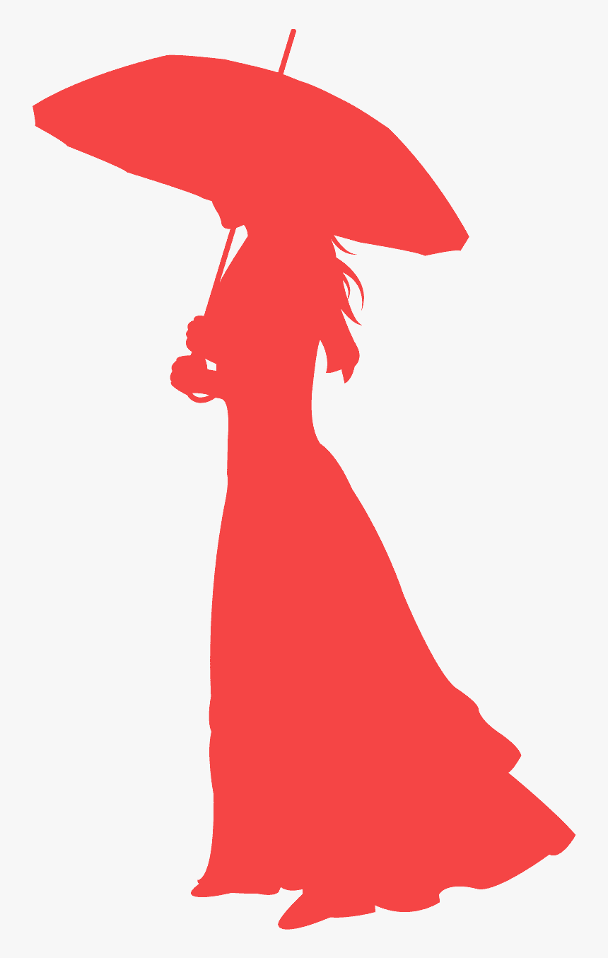 Woman With Umbrella Silhouette, HD Png Download, Free Download