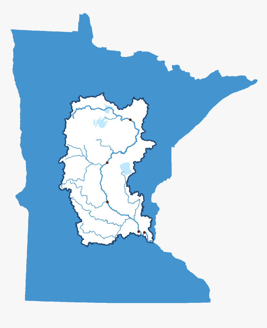 Map Of Minnesota Showing The Mississippi River Headwaters - Minnesota Map Vector, HD Png Download, Free Download