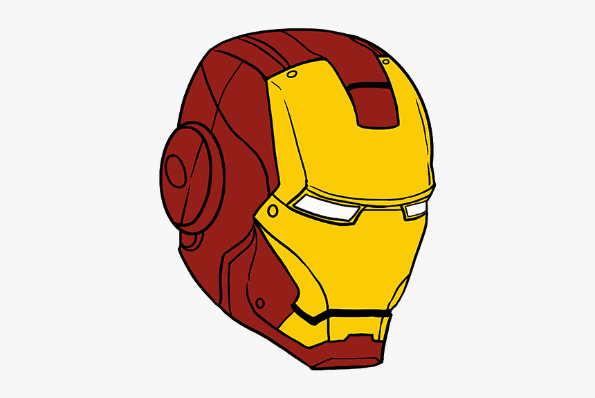 Iron Man Drawing Helmet, HD Png Download - kindpng.