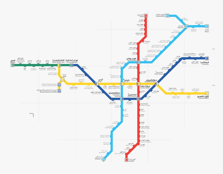 Tehran Metro Map - Iran Metro Map, HD Png Download, Free Download