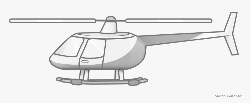 Helicopter Transportation Free Black White Clipart - Transparent Background Helicopter Clipart, HD Png Download, Free Download