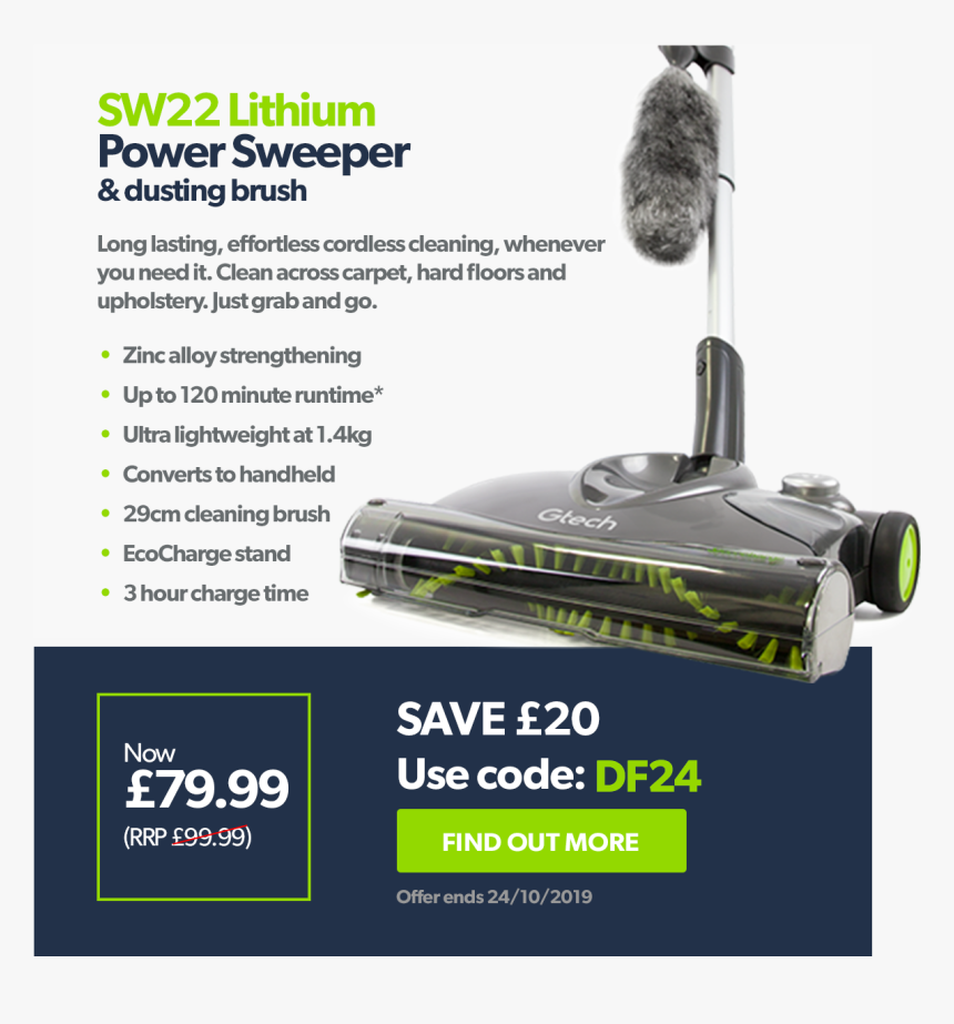 Sw22 Lithium Power Sweeper & Dusting Brush - Flyer, HD Png Download, Free Download