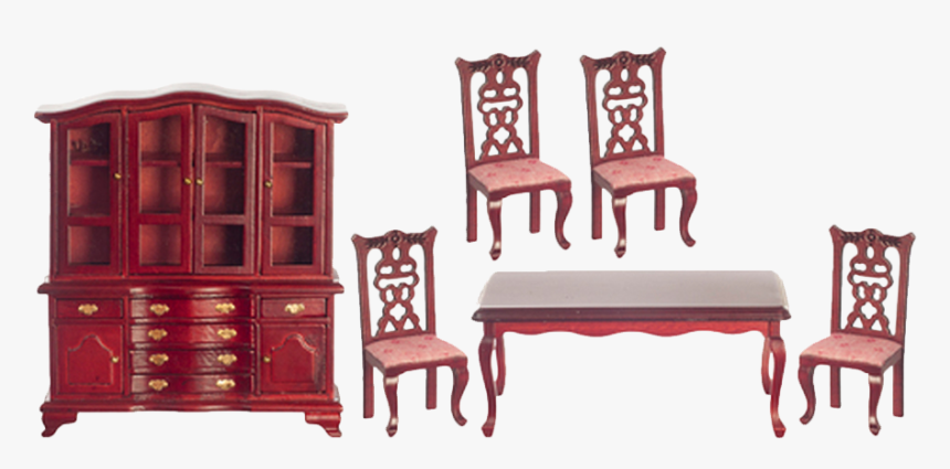1 Inch Scale Dollhouse Dining Room Set In Dusty Rose - Couch, HD Png Download, Free Download