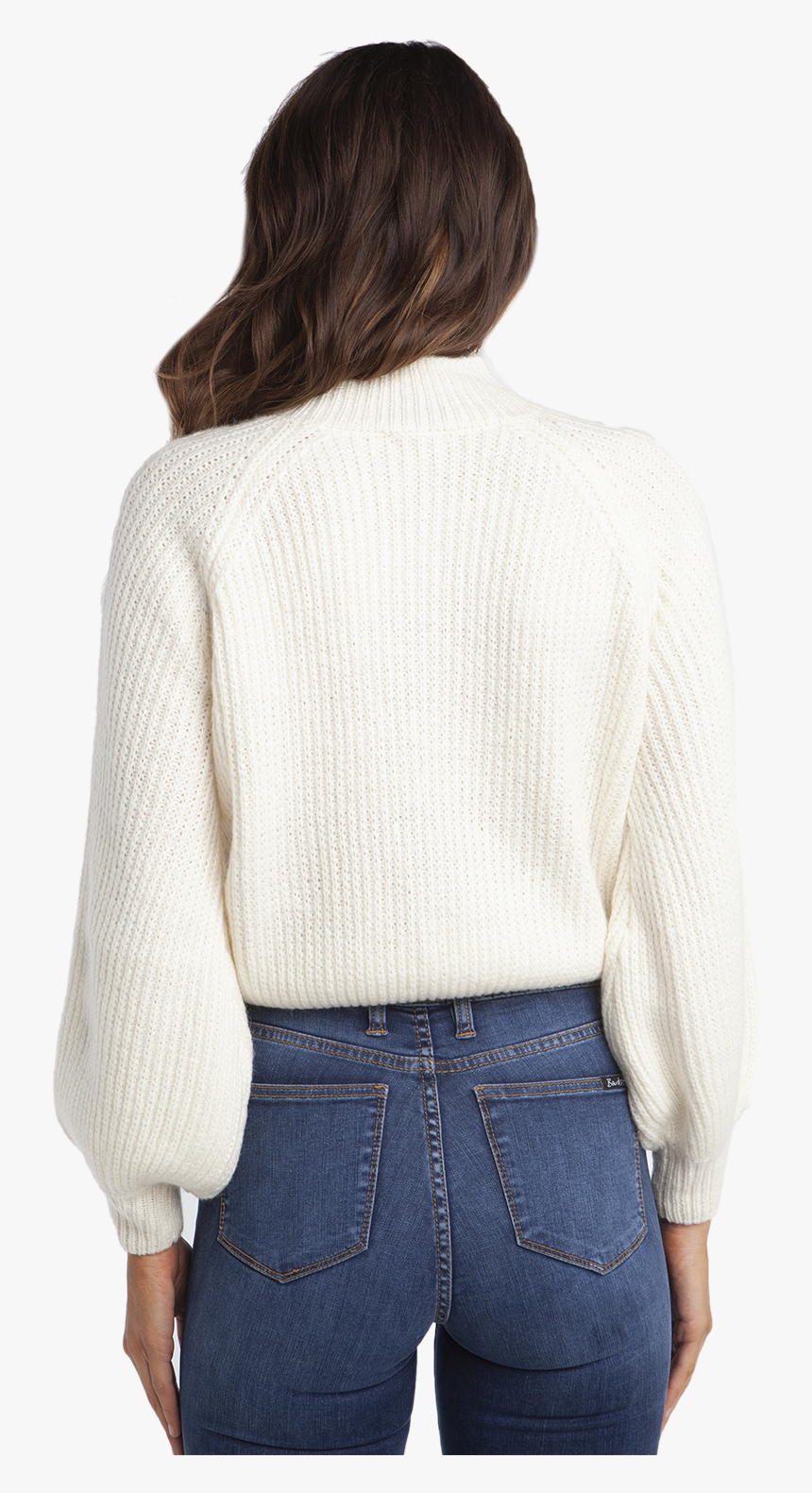 Belle Sleeve Knit Jumper In Colour Cloud Dancer - Cardigan, HD Png Download, Free Download