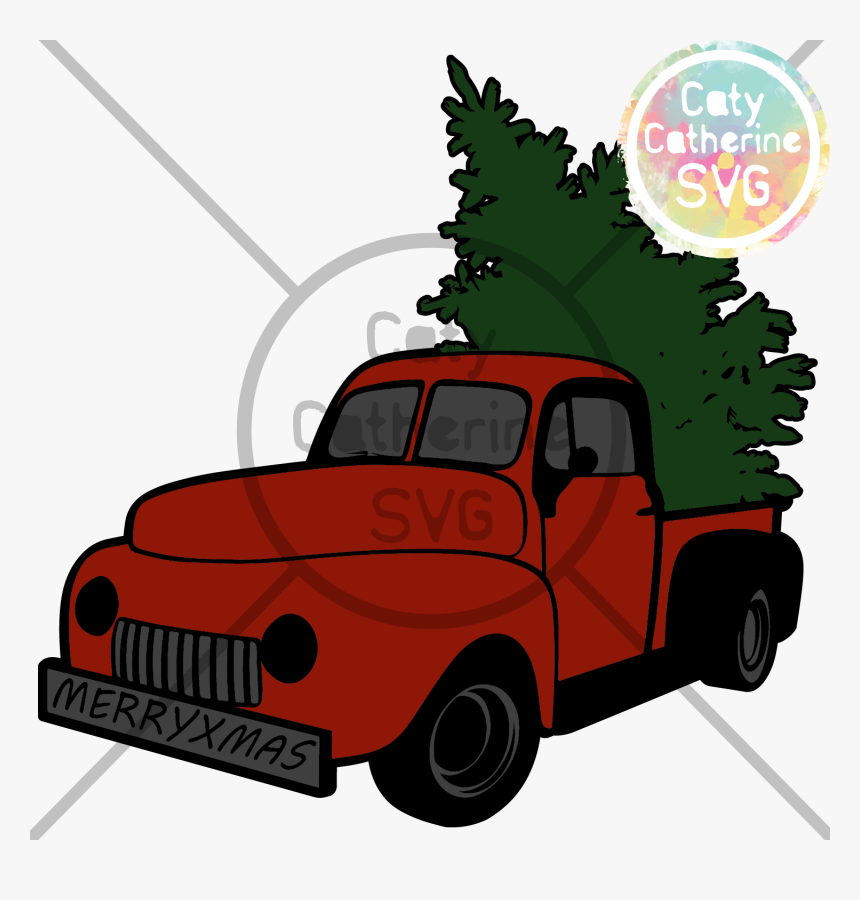 Merry Christmas Pickup Truck Tree Svg Cut File - Illustration, HD Png Download, Free Download