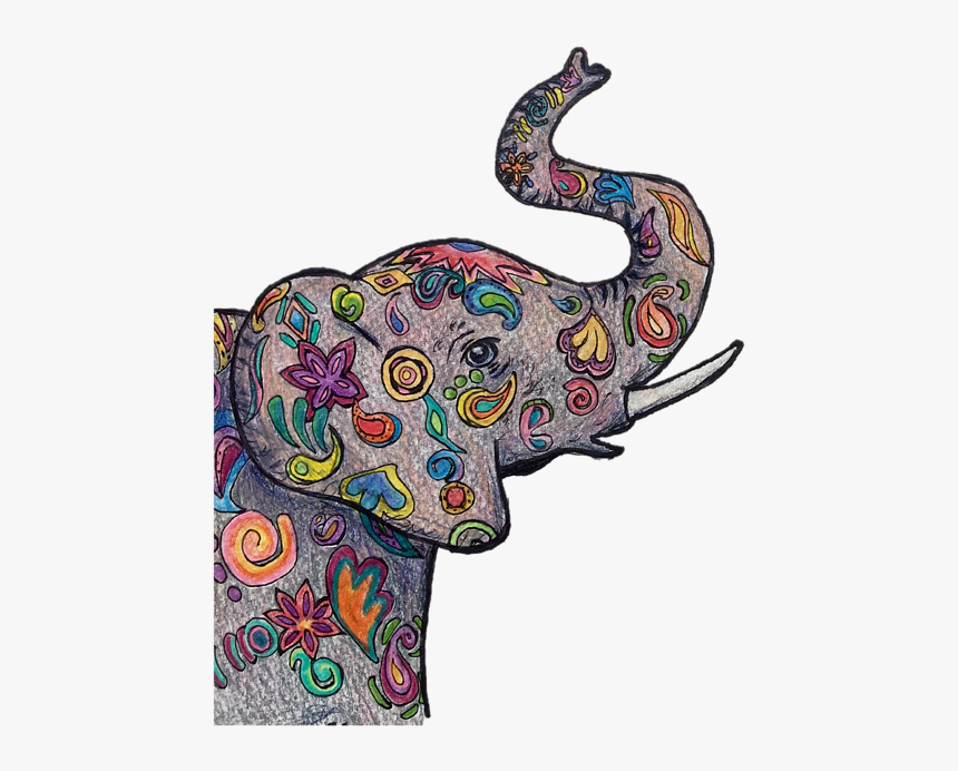 Colorful Indian Elephant Drawing, HD Png Download, Free Download