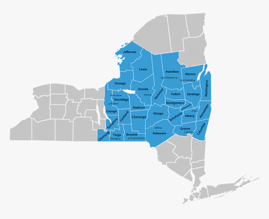 Confidata"s Ny Service Area Map - New York State Map, HD Png Download, Free Download