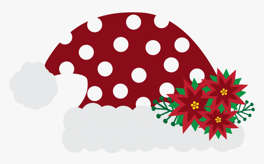 Santa Hat Polka Dot With Flowers, HD Png Download, Free Download