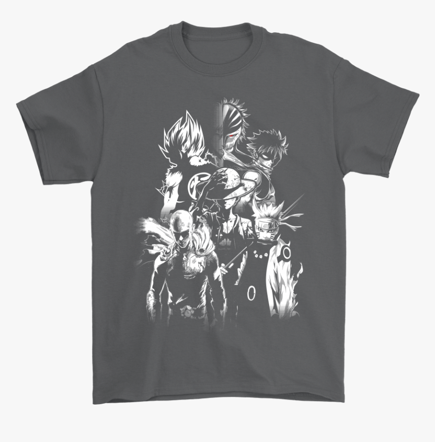 Mashup Anime Bleach Dragon Ball Naruto One Piece Shirts - Black And White Anime Posters, HD Png Download, Free Download