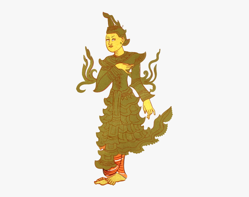 Vintage Myanmar Character Vector Image - Clip Art Of Myanmar, HD Png Download, Free Download