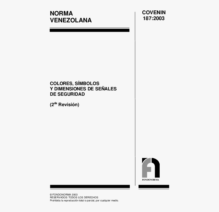 Norma Covenin 187 Año 2003, HD Png Download, Free Download