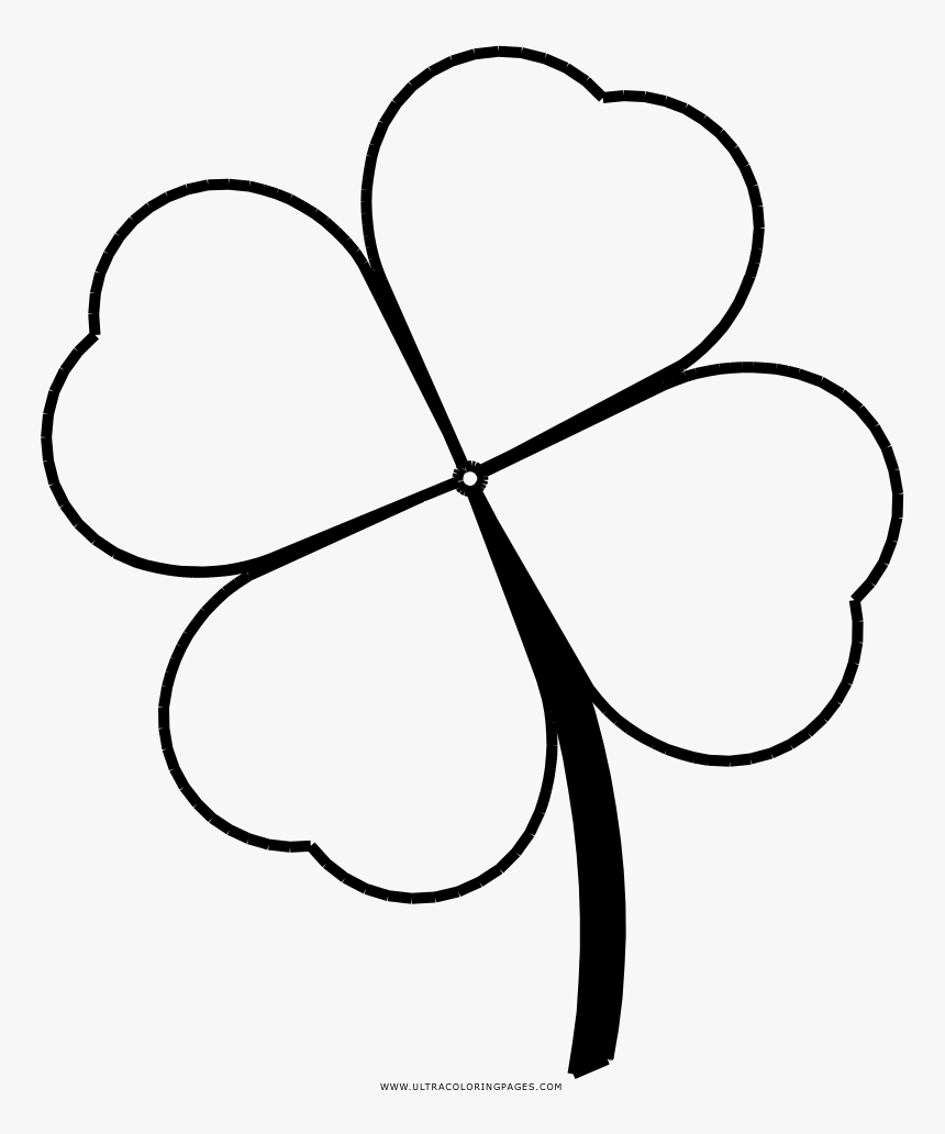 Four Leaf Clover Coloring Page - Vierblättriges Kleeblatt Ausmalbild, HD Png Download, Free Download