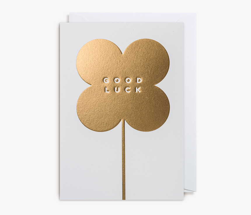 Gold Four Leaf Clover Good Luck Card - Four-leaf Clover, HD Png Download, Free Download