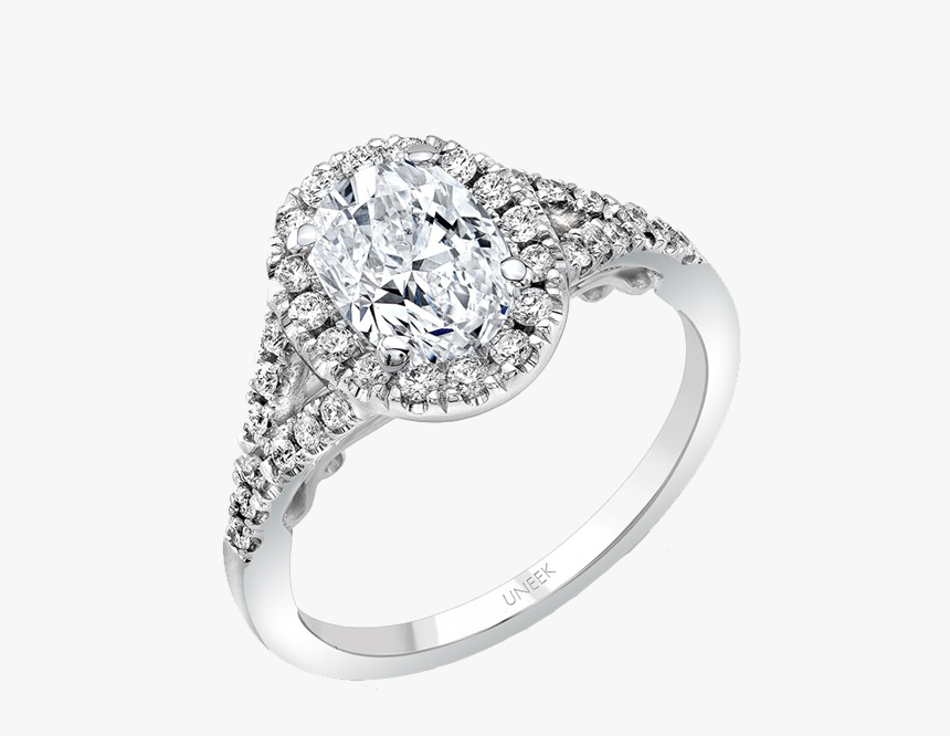 Uneek “cancelli” Oval Diamond Halo Engagement Ring - Sylvie Ring, HD Png Download, Free Download