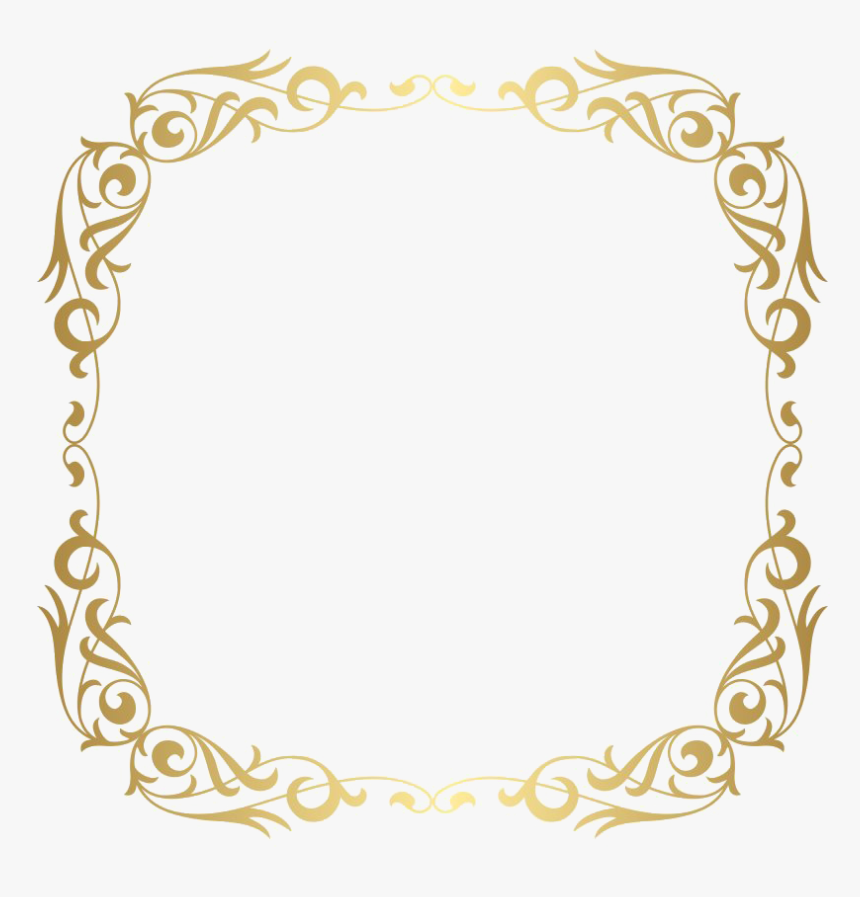 Rectangle Golden Frame Border Png Photos - Fancy Gold Border Png, Transparent Png, Free Download