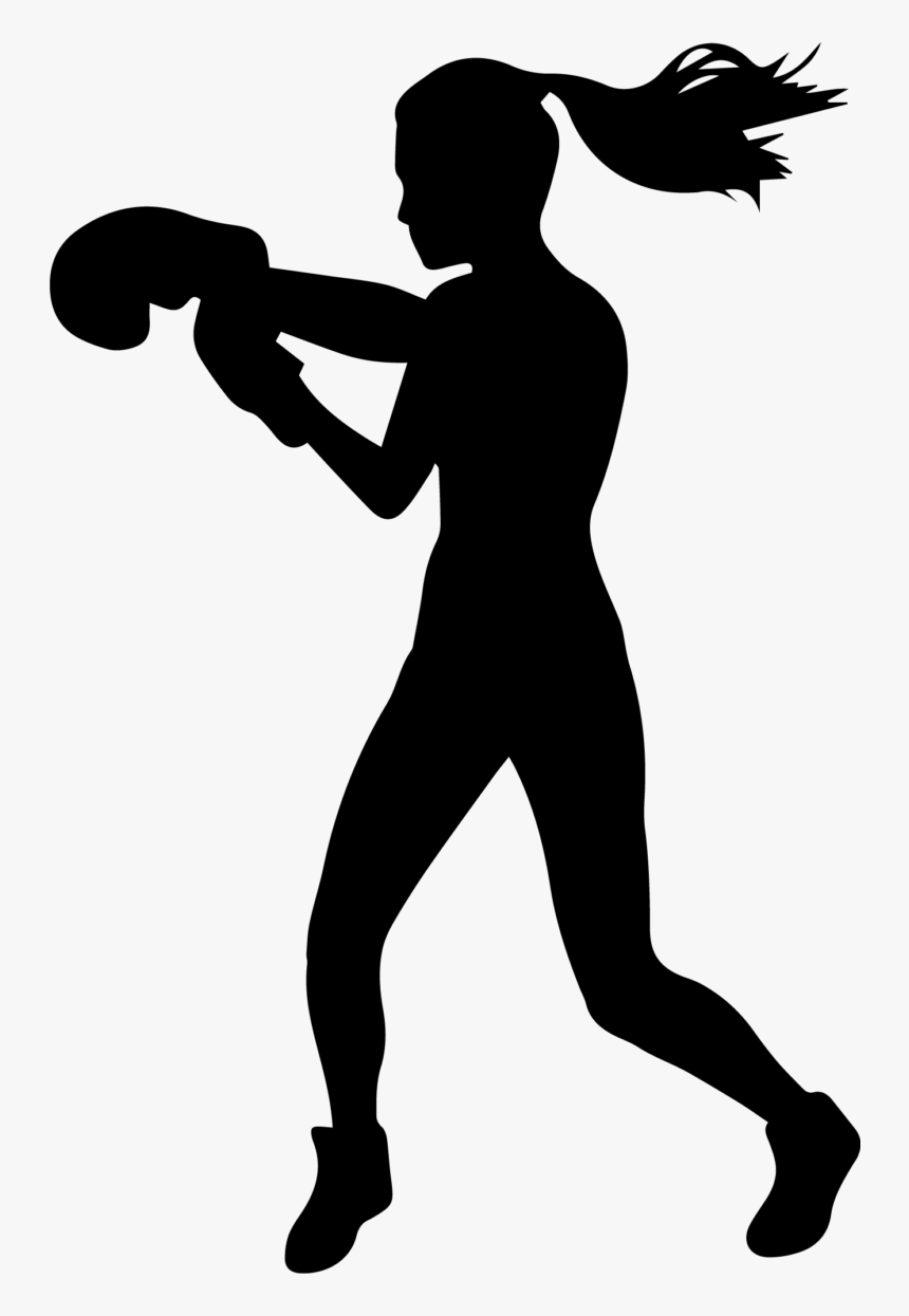 Boxing Girl Silhouette Png, Transparent Png, Free Download