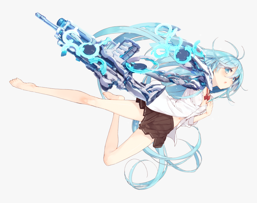 Anime Girl With Gun Png, Transparent Png, Free Download