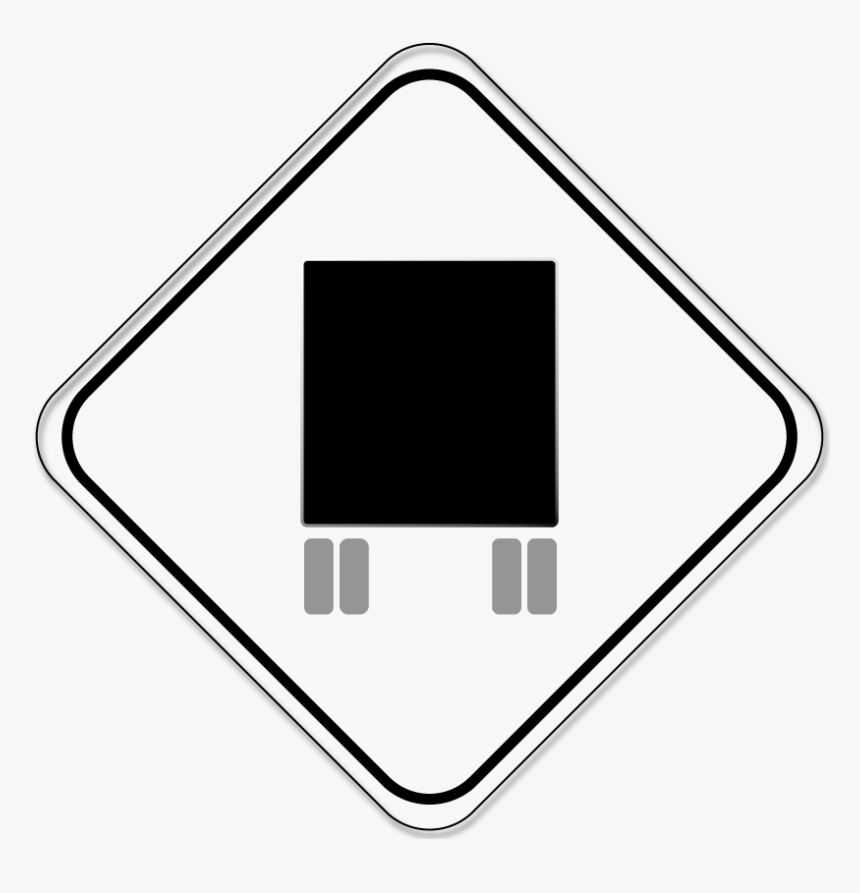 Road Sign With The Outline Of A Tractor-trailer Silhouette, HD Png Download, Free Download