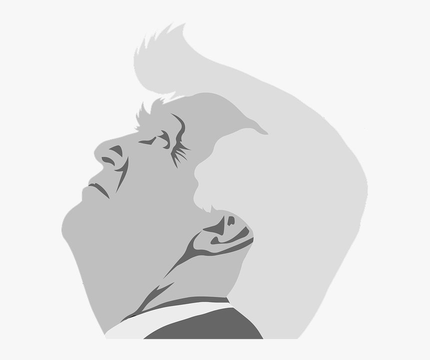 Cartoon Trump Head Black And White Transparent, HD Png Download, Free Download