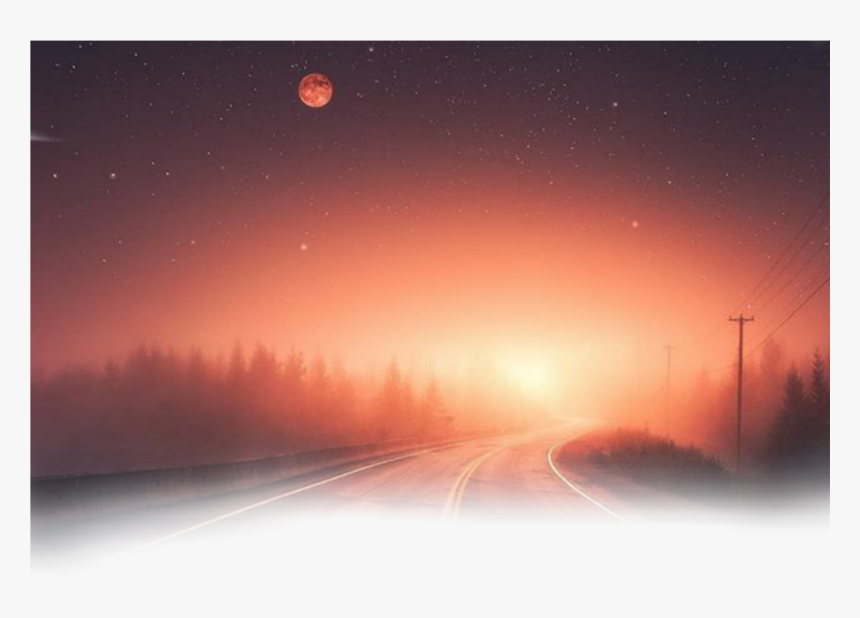 #paisaje #naranja #rojo #arboles #bosque - Night, HD Png Download, Free Download