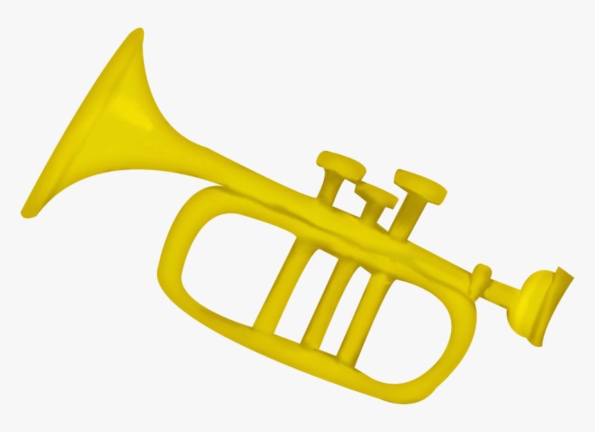 Cartoon Trumpet Png Clip Art Black And White - Cartoon Transparent Trumpet, Png Download, Free Download
