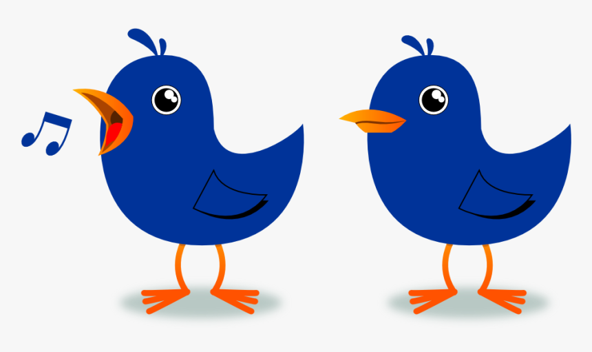 Twitter Birds Singing Musical Powder Blue Dingle Peacesymbol - Bird Cartoon Png Gif, Transparent Png, Free Download