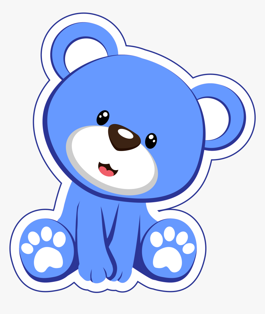 Ursinho Azul Para Personalização - Teddy Bear Animated Png, Transparent Png, Free Download