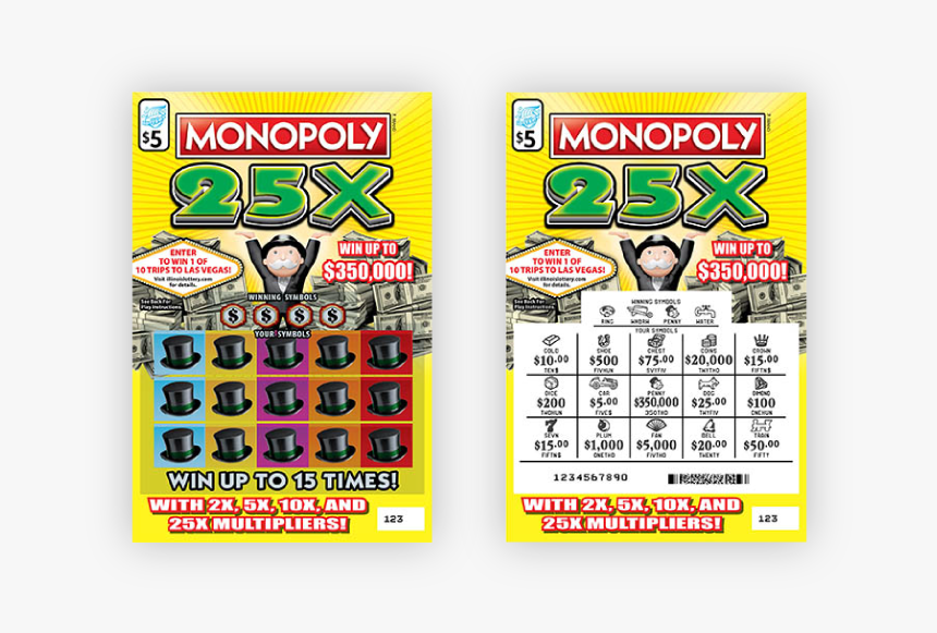 Monopoly 25x Illinois Lottery, HD Png Download, Free Download