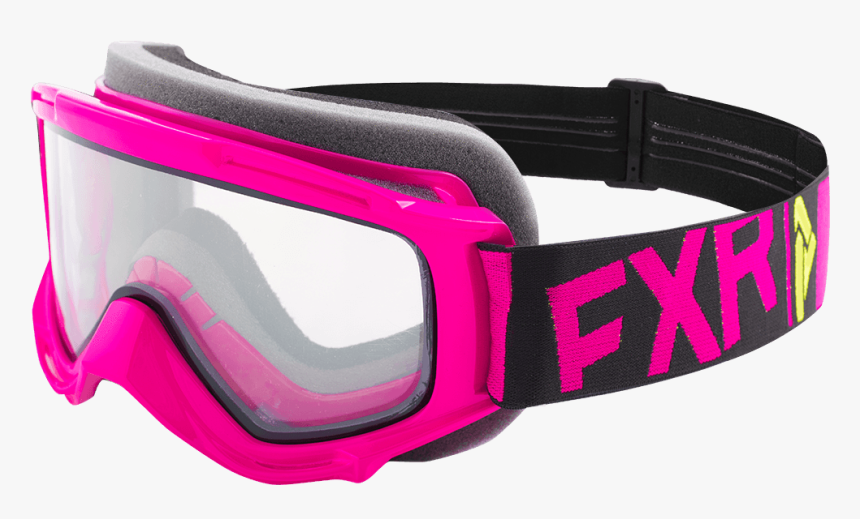 Fxr Youth Throttle Goggle Fuchsia/black/hivis Snowmobile - Pink Snowmobile Goggles, HD Png Download, Free Download