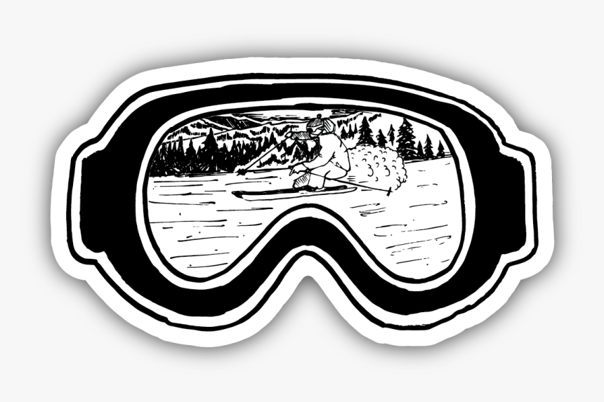 Ski Goggles Sticker - Ski Goggle Sticker, HD Png Download - kindpng