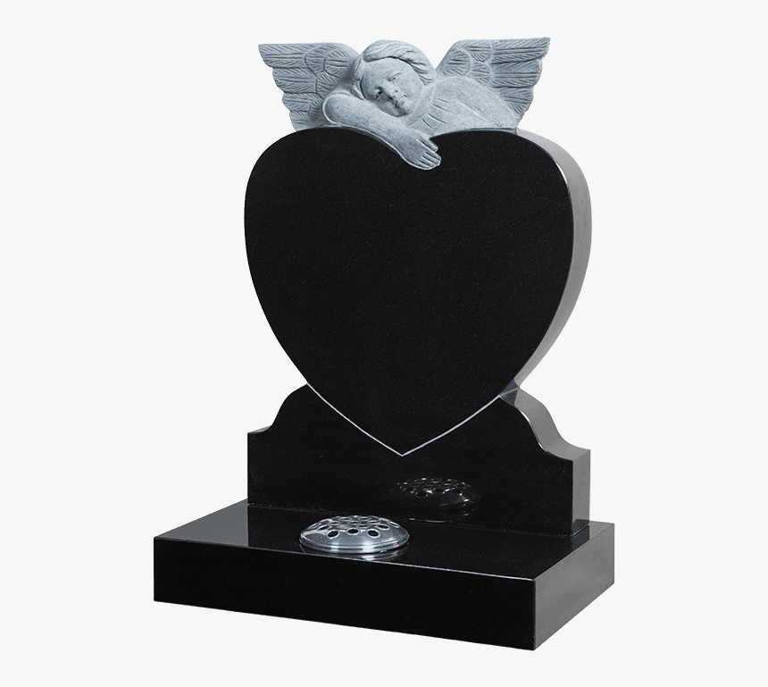 Heart Headstone With Angel, HD Png Download, Free Download