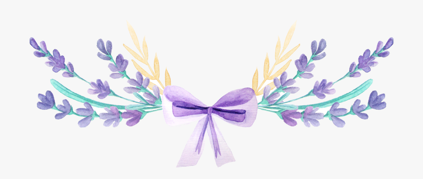 #ftestickers #watercolor #flowers #ribbon #lavender - Purple Floral Wreath Png, Transparent Png, Free Download