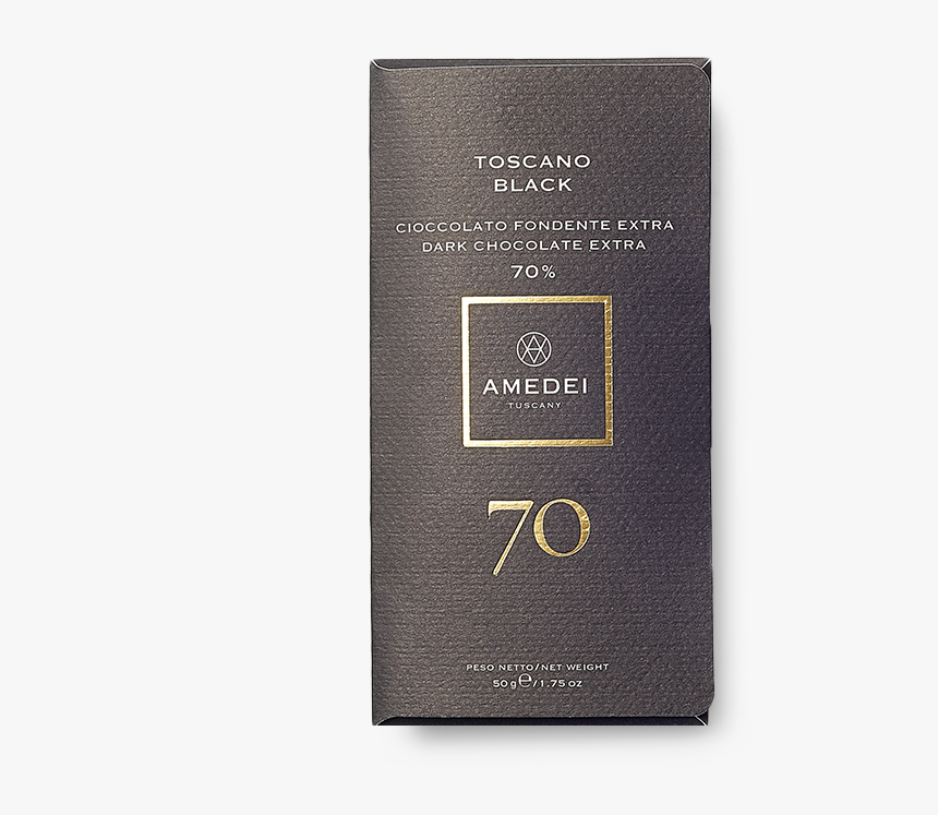 Amedei Toscano Black 70% Dark Chocolate Bar - Cosmetics, HD Png Download, Free Download