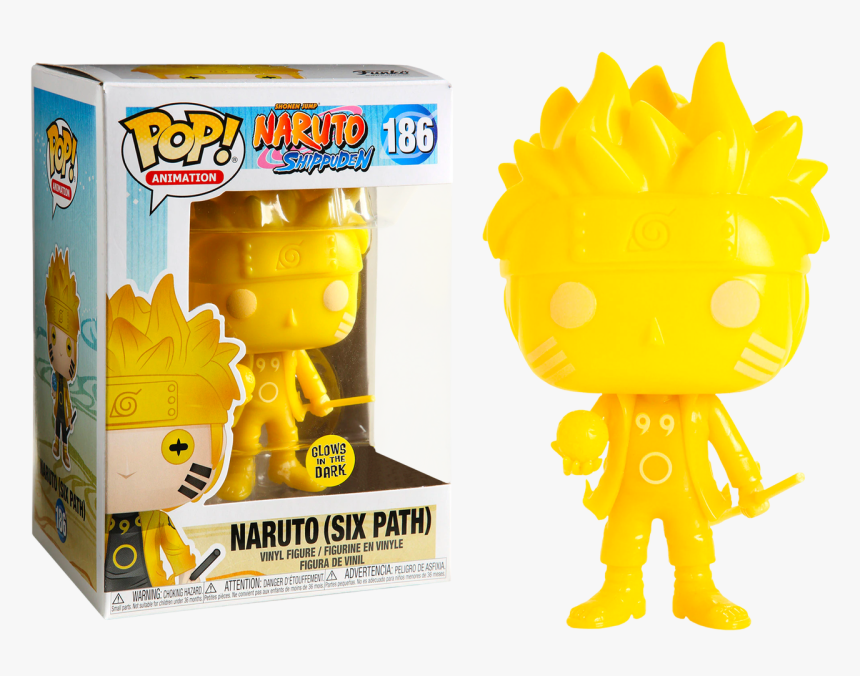 Naruto Six Path Yellow Glow Us Exclusive Pop Vinyl - Naruto Shippuden Funko Pop! Naruto #186, HD Png Download, Free Download