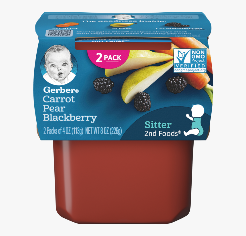 2nd Foods Carrot Pear Blackberry - Chicken And Rice Baby Food, HD Png Download, Free Download