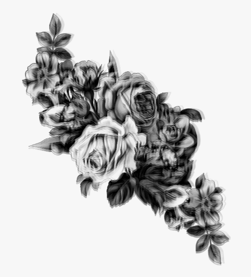 #roses #black #white #flowers #glitch #blur - Transparent Background Vintage Flowers Png, Png Download, Free Download