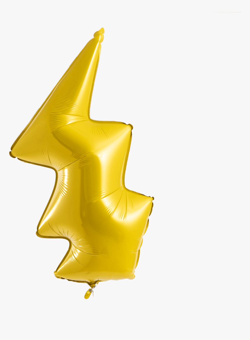 A Supershape Foil Balloon Of A Lightning Strike - Lightning Bolt Foil Balloon, HD Png Download, Free Download