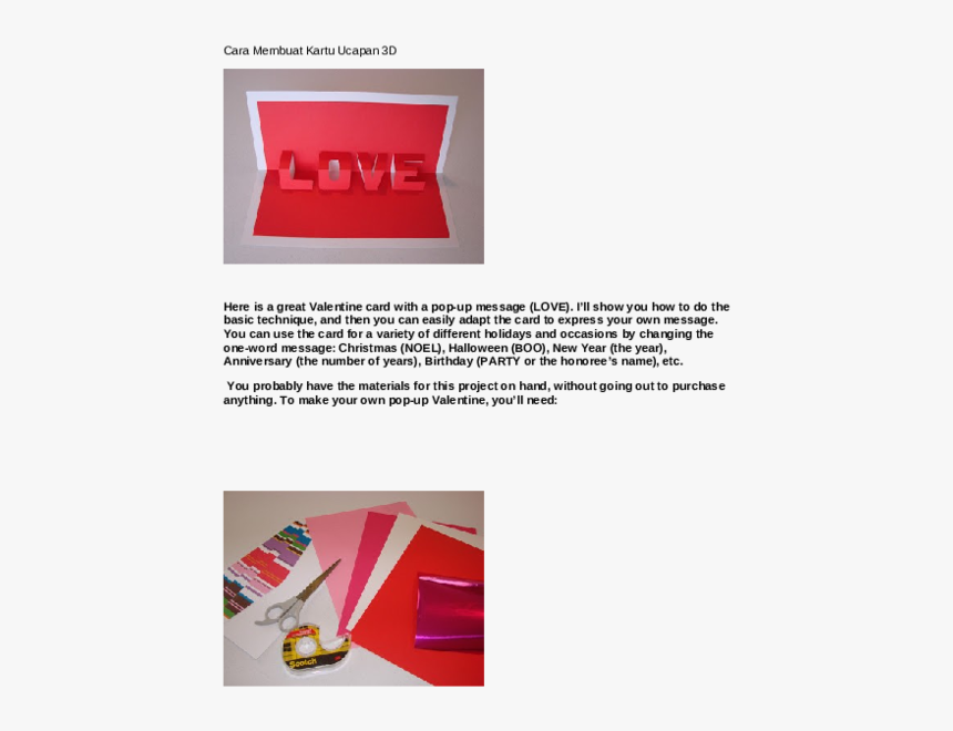 Love You Pop Up Card, HD Png Download, Free Download