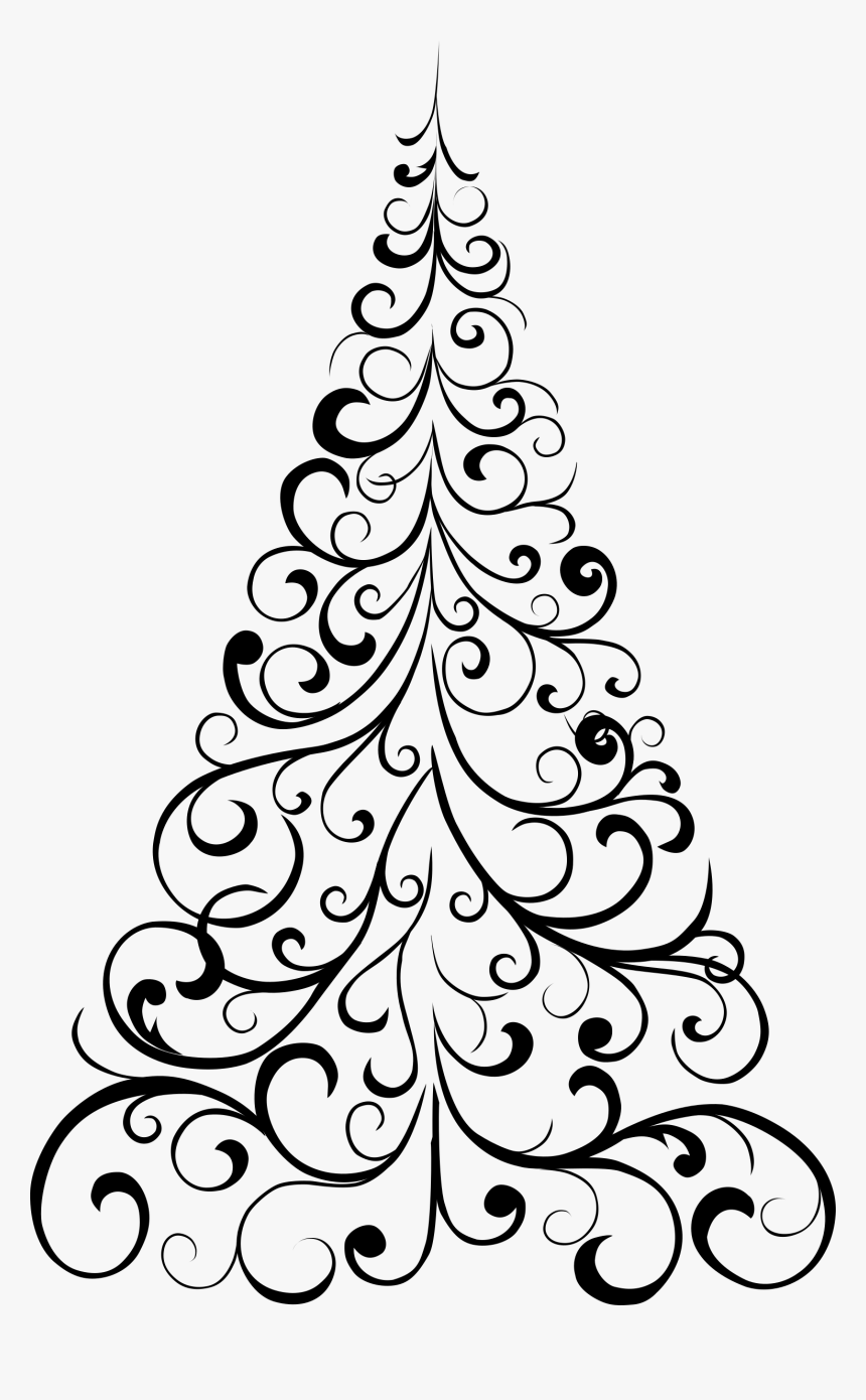 Clipart Ornamental Tree - Christmas Tree Drawings Ideas, HD Png Download, Free Download