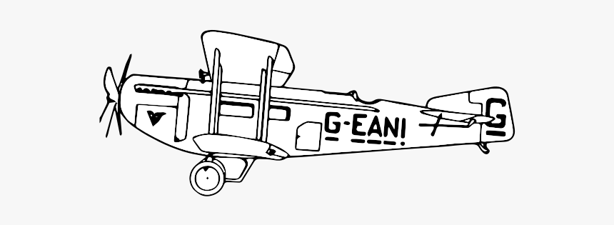 Biplane Outline Clip Art - Line Art, HD Png Download, Free Download