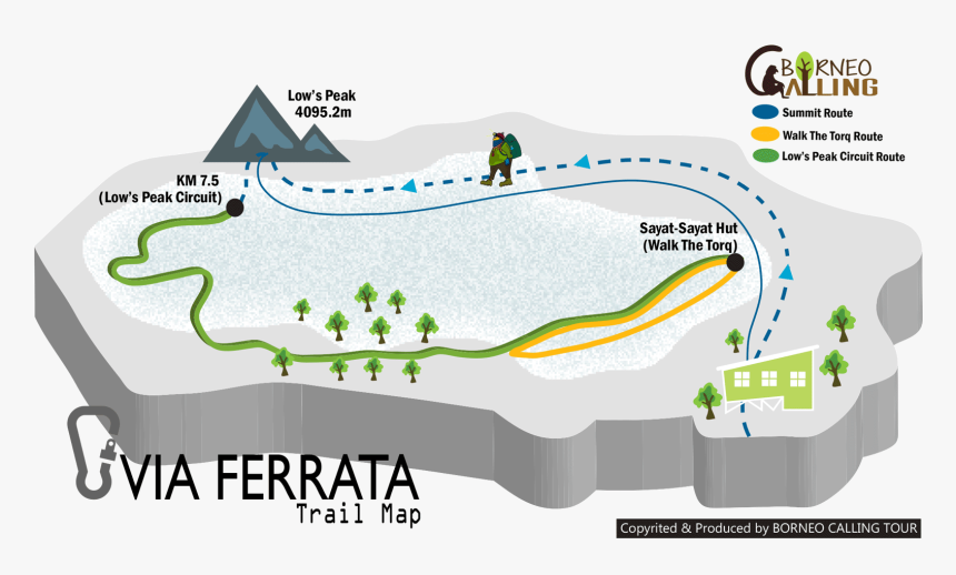 Transparent Malaysia Map Clipart - Ferrata Low's Peak Circuit, HD Png Download, Free Download