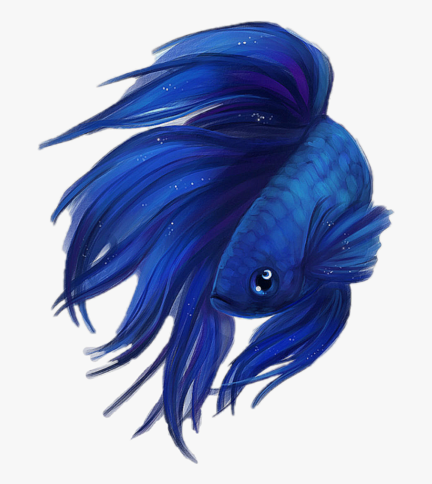 Blue Betta Fish Drawing , Png Download - Betta Fish Drawing Png, Transparent Png, Free Download