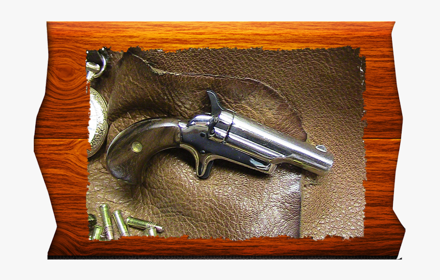 Silver Deringer Wood Frame - Revolver, HD Png Download, Free Download