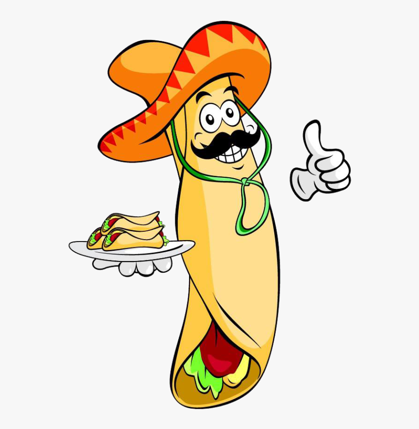 Taquitos Clipart Banner Black And White Library Tacos - Taquito Cartoon, HD Png Download, Free Download