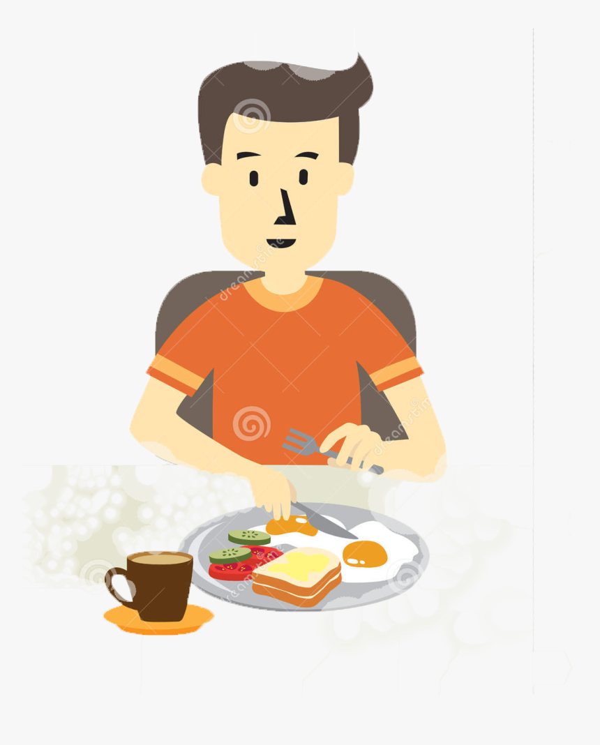 Transparent Breakfast Clipart Png - Man Eating Breakfast Clipart, Png Download, Free Download